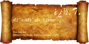Ördögh Tibor névjegykártya